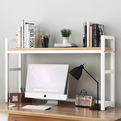GXLBDK 1-Tier Multifunktions-Küchenregal, Schreibtischregal-Organizer, Holz- und Metall-Druckerstand, Bürobedarf-Organizer,Weiß,45 * 9 * 25in von GXLBDK