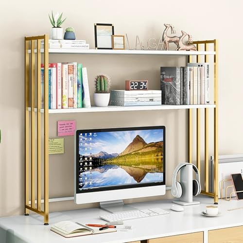 GXLBDK 2-Stufiges Desktop-Bücherregal, Metall-Schreibtisch-Wohnheim, Verstellbares Display-Regal Für Die Aufbewahrung Und Organisation Von Heim- Und Büroarbeitsplätzen,Metallisch,21.6 * 10.2 * 35.4in GXLBDK 2-Stufiges Desktop-Bücherregal, Metall-Schreibtisch-Wohnheim, Verstellbares Display-Regal Für Die Aufbewahrung Und Organisation Von Heim- Und Büroarbeitsplätzen,Metallisch,21.6 * 10.2 * 35.4in von GXLBDK