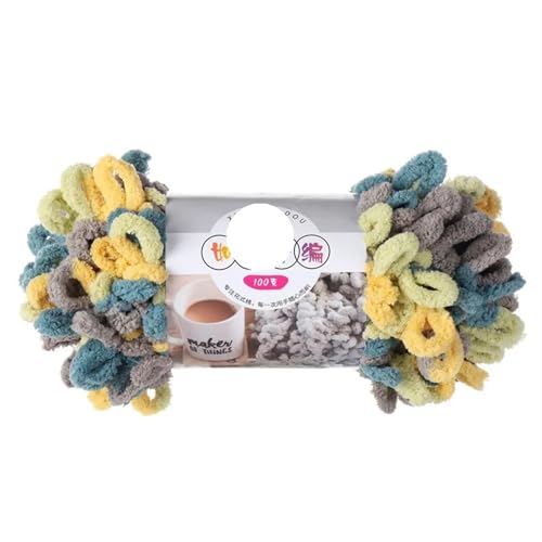 1pc 100g Dickes Garn for Stricken DIY Finger Loop Garn Handgestrickt Home Kissen Decke Circle Line Chenille Garn(Color-46) von GXMDSGZ