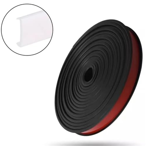 Flexible Zierleiste 1 stück 5 m/196,85 zoll U-förmigen Rand Banding Selbst-Adhesive Rand Banding Band Gummi Holz Bord Stuhl Tisch Schutz Abdeckung Dekoration(Black) von GXMDSGZ