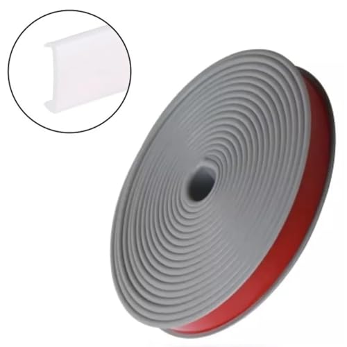 Flexible Zierleiste 1 stück 5 m/196,85 zoll U-förmigen Rand Banding Selbst-Adhesive Rand Banding Band Gummi Holz Bord Stuhl Tisch Schutz Abdeckung Dekoration(GRAY) von GXMDSGZ