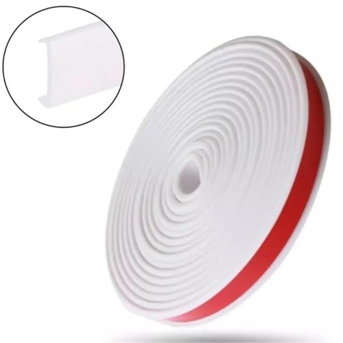 Flexible Zierleiste 1 stück 5 m/196,85 zoll U-förmigen Rand Banding Selbst-Adhesive Rand Banding Band Gummi Holz Bord Stuhl Tisch Schutz Abdeckung Dekoration(WHITE) von GXMDSGZ