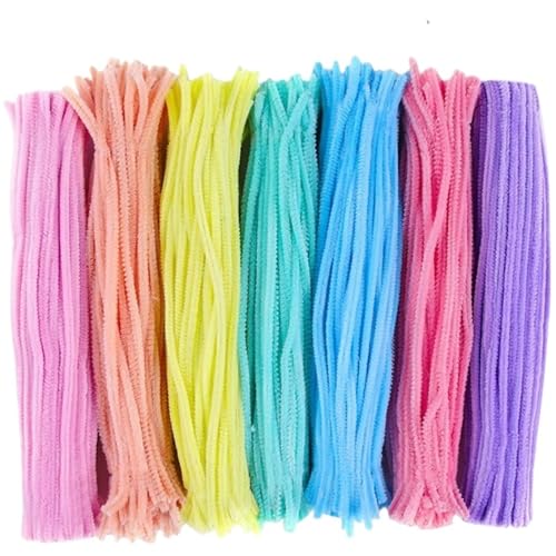 GXMDSGZ Pfeifenputzer Bunt Zum Basteln 100–800 Stück DIY Bunte Twisted Stick Simulation Plüsch Klappstab DIY Handgemachte Kunstbedarf Lernspielzeug(Macaron-100PCS) von GXMDSGZ