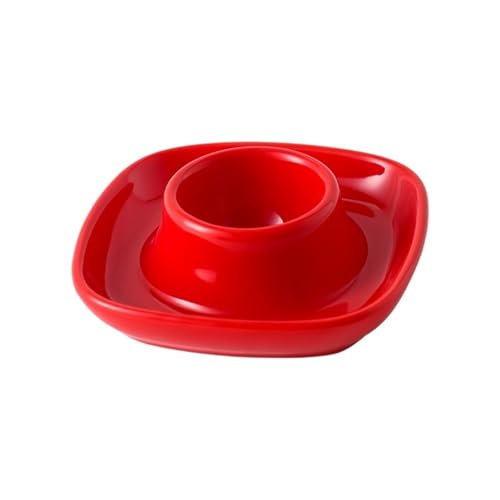 Quadratisches Eiertablett aus Keramik im westlichen Stil, Restaurant-förmiges Tablett, einfaches Buffet, Dim Sum, Eierhalter(Red) von GXMDSGZ