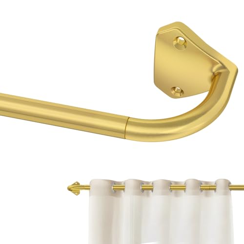 GXOACKJ Gold Wrap Around Curtain Rods for Windows 71.1 cm to 121.9 cm, 5/20.3 cm Small Adjustable Telescoping Curtain Rod, Blackout Curtain Rods for Bedroom & Outdoor von GXOACKJ