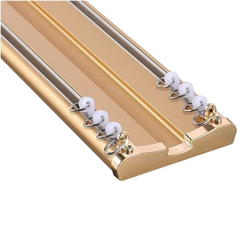 GXQFC Gardinenschiene, Silence Vorhangschiene Aluminium Raumteiler Gardinenstange Deckenschiene Nano Silence-Gardinenschiene für Büro und Wohnzimmer(Size:5M,Color:Gold) von GXQFC