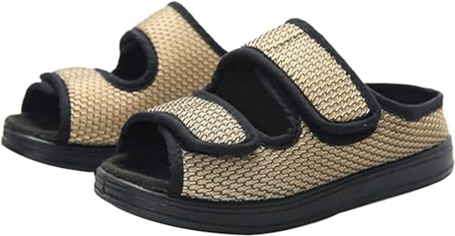 GXQFF Diabetiker Sandalen Herren Extra Weit Schuhe Ohne SchnüRsenkel Diabetiker Schuhe Extra Weit Gesundheitsschuhe Herren Mit Klettverschluss Breit Hausschuhe Senioren-002||39 EU von GXQFF