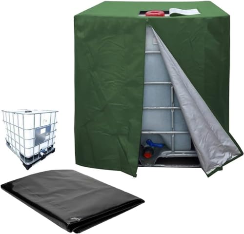 GXQFF IBC Tank Abdeckung, IBC Abdeckung, Anti-UV Schutzhülle Für Wassertank 1000L, Schutzabdeckung, Geeignet IBC-Tank Zubehör, Schutzplane Regenwassertank Container Cover-Grün von GXQFF