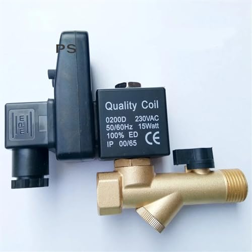 1/2 Zoll elektrisches Ablassventil aus Messing for Wasser 220 V 110 V 24 V 16 bar(12vdc,OPT-A) von GXRQLHYZ