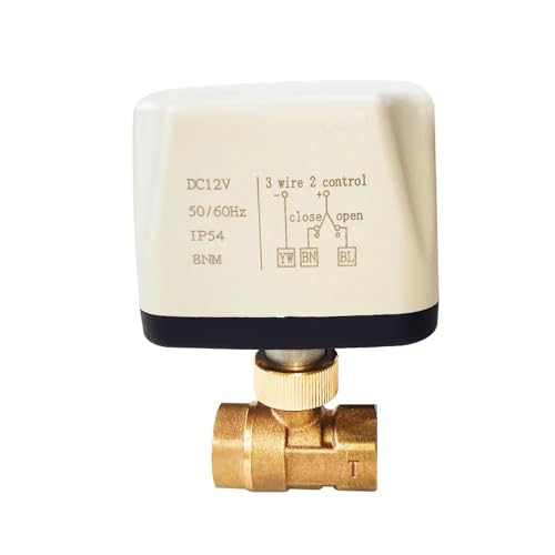 1/2 "elektrisches Kugelventil DC12V CR02 3 Drähte 2 Steuerung DN15 Motorisiertes Kugelventil 2-Wege-Messingventil DC24V Wird zur automatischen Steuerung verwendet(Dc24) von GXRQLHYZ