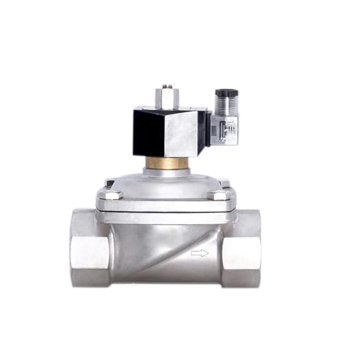 2-Zoll-NPT-Gewinde-Magnetventil aus Edelstahl, wasserdicht, normalerweise geöffnet, mit LED-Betriebsanzeige, 24 V, 12 V, 220 V, 110 V(NPT-24VDC-VITON-SEAL) von GXRQLHYZ