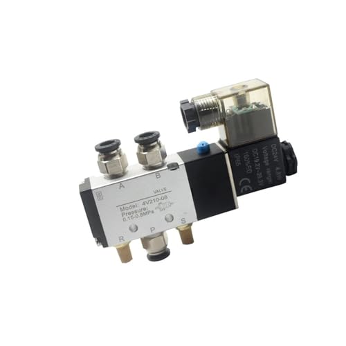 4V310-15 2 Position 5 Weg 4V310-10 12V 24V 110V 220V Luftventil Pneumatisches Ventil Luftmagnetventil Elektromagnetventil(With 8mm Fitting,DC12) von GXRQLHYZ