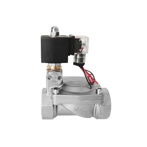 Hochdruck-Magnetventil Edelstahl mit manuellem Notschalter AC220V DC24V Wasser Öl Luft(G-DC24V-WITH MANUAL SWITCH,DN40) von GXRQLHYZ