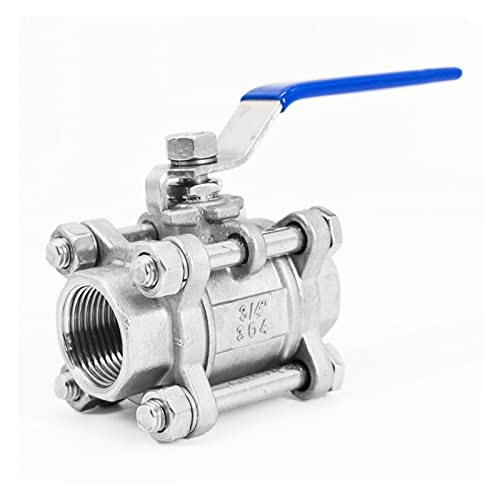 Ventil 1/2 3/4 1 2 Vollanschlüsse Dreiteiliger Kugelhahn aus Edelstahl Hochtemperatur-Kugelhahn Innengewinde Wasserschaltventil(Ss304,DN40) von GXRQLHYZ