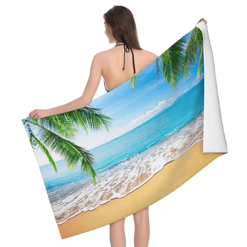 GXUNGT Badetücher aus Mikrofaser, Motiv: Ozean, Meer, Strand, Palmenblätter, Badezimmer- und Raumdekoration, Schwimmen, Reisen, Camping, Pool GXUNGT Badetücher aus Mikrofaser, Motiv: Ozean, Meer, Strand, Palmenblätter, Badezimmer- und Raumdekoration, Schwimmen, Reisen, Camping, Pool von GXUNGT