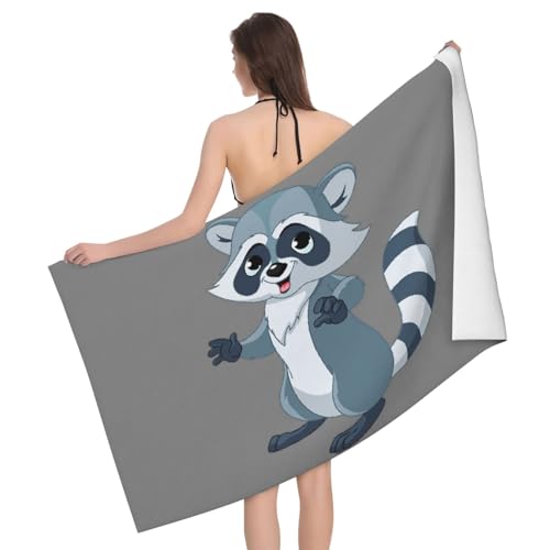 GXUNGT Badetücher aus Mikrofaser mit niedlichem Waschbär-Druck, Badezimmer- und Raumdekoration, Schwimmen, Reisen, Camping, Pool-Handtücher GXUNGT Badetücher aus Mikrofaser mit niedlichem Waschbär-Druck, Badezimmer- und Raumdekoration, Schwimmen, Reisen, Camping, Pool-Handtücher von GXUNGT