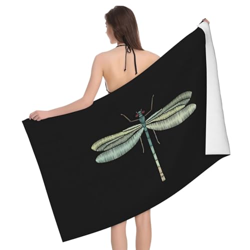 GXUNGT Badetücher mit Libellen-Motiv, Mikrofaser, für Badezimmer und Zimmer, Schwimmen, Reisen, Camping, Pool, Schwarz GXUNGT Badetücher mit Libellen-Motiv, Mikrofaser, für Badezimmer und Zimmer, Schwimmen, Reisen, Camping, Pool, Schwarz von GXUNGT