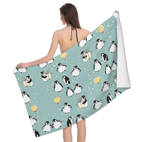 GXUNGT Badetücher mit Pinguin-Ballon-Schneeflocken-Druck, Mikrofaser, Badezimmer- und Raumdekoration, Schwimmen, Reisen, Camping, Pool-Handtücher GXUNGT Badetücher mit Pinguin-Ballon-Schneeflocken-Druck, Mikrofaser, Badezimmer- und Raumdekoration, Schwimmen, Reisen, Camping, Pool-Handtücher von GXUNGT