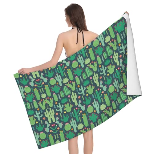 GXUNGT Badetücher mit niedlichem Kaktus-Illustrationsdruck, Mikrofaser, Badezimmer- und Raumdekoration, Schwimmen, Reisen, Camping, Pool GXUNGT Badetücher mit niedlichem Kaktus-Illustrationsdruck, Mikrofaser, Badezimmer- und Raumdekoration, Schwimmen, Reisen, Camping, Pool von GXUNGT
