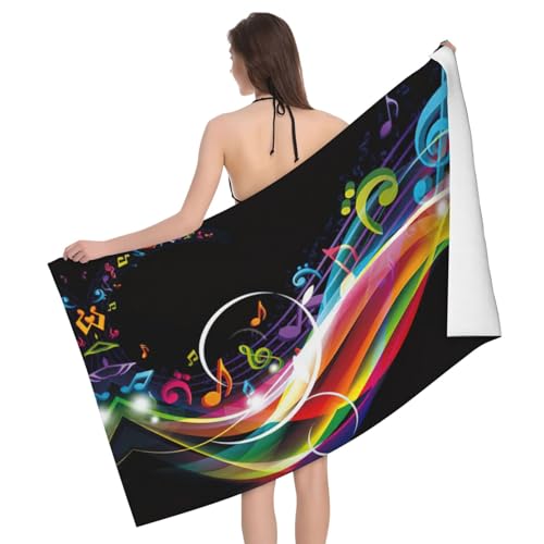 GXUNGT Bunte Mikrofaser-Handtücher mit Musikdruck, Badezimmer- und Raumdekoration, Schwimmen, Reisen, Camping, Pool-Handtücher GXUNGT Bunte Mikrofaser-Handtücher mit Musikdruck, Badezimmer- und Raumdekoration, Schwimmen, Reisen, Camping, Pool-Handtücher von GXUNGT