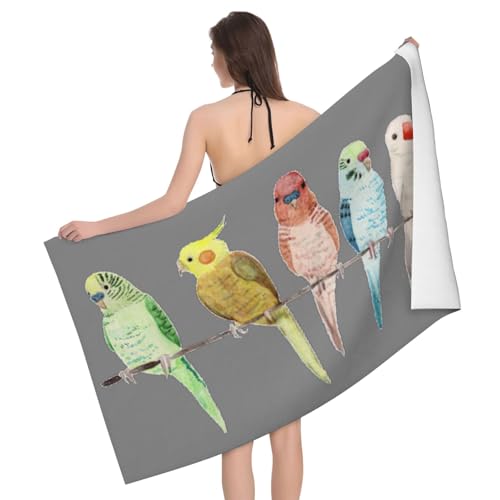 GXUNGT Bunte Papageien auf Baum, Mikrofaser-Badetücher, Badezimmer- und Raumdekoration, Schwimmen, Reisen, Camping, Pool-Handtücher GXUNGT Bunte Papageien auf Baum, Mikrofaser-Badetücher, Badezimmer- und Raumdekoration, Schwimmen, Reisen, Camping, Pool-Handtücher von GXUNGT