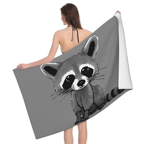 GXUNGT Cartoon-Badetücher mit niedlichem Waschbär-Druck, Badezimmer- und Raumdekoration, Schwimmen, Reisen, Camping, Pool-Handtücher GXUNGT Cartoon-Badetücher mit niedlichem Waschbär-Druck, Badezimmer- und Raumdekoration, Schwimmen, Reisen, Camping, Pool-Handtücher von GXUNGT