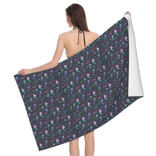 GXUNGT Farbige, schöne Mikrofaser-Handtücher mit Meerjungfrauen-Druck, Badezimmer- und Raumdekoration, Schwimmen, Reisen, Camping, Pool-Handtücher GXUNGT Farbige, schöne Mikrofaser-Handtücher mit Meerjungfrauen-Druck, Badezimmer- und Raumdekoration, Schwimmen, Reisen, Camping, Pool-Handtücher von GXUNGT