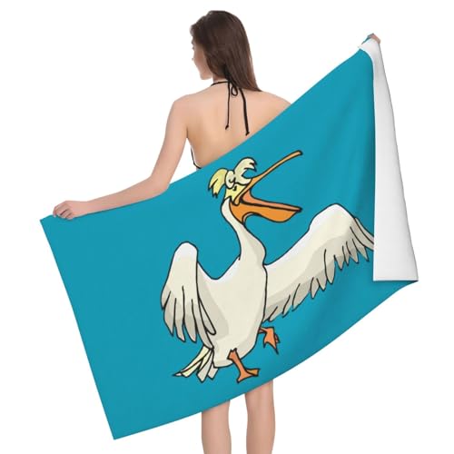 GXUNGT Lustiges Pelikan-Druck, Mikrofaser-Badetücher, Badezimmer- und Raumdekoration, Schwimmen, Reisen, Camping, Pool-Handtücher GXUNGT Lustiges Pelikan-Druck, Mikrofaser-Badetücher, Badezimmer- und Raumdekoration, Schwimmen, Reisen, Camping, Pool-Handtücher von GXUNGT