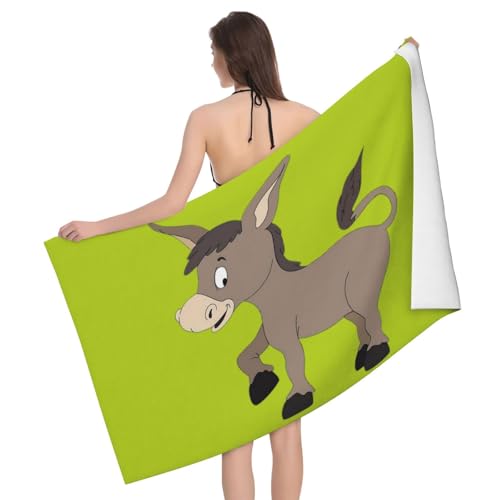 GXUNGT Mikrofaser-Badetücher mit Cartoon-Esel-Druck, Badezimmer- und Raumdekoration, Schwimmen, Reisen, Camping, Pool-Handtücher GXUNGT Mikrofaser-Badetücher mit Cartoon-Esel-Druck, Badezimmer- und Raumdekoration, Schwimmen, Reisen, Camping, Pool-Handtücher von GXUNGT
