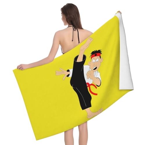 GXUNGT Mikrofaser-Badetücher mit Cartoon-Karate-Druck, Badezimmer- und Raumdekoration, Schwimmen, Reisen, Camping, Pool-Handtücher GXUNGT Mikrofaser-Badetücher mit Cartoon-Karate-Druck, Badezimmer- und Raumdekoration, Schwimmen, Reisen, Camping, Pool-Handtücher von GXUNGT