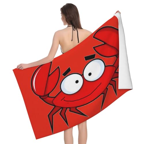 GXUNGT Mikrofaser-Badetücher mit Cartoon-Krabben-Druck, Badezimmer- und Raumdekoration, Schwimmen, Reisen, Camping, Pool-Handtücher GXUNGT Mikrofaser-Badetücher mit Cartoon-Krabben-Druck, Badezimmer- und Raumdekoration, Schwimmen, Reisen, Camping, Pool-Handtücher von GXUNGT