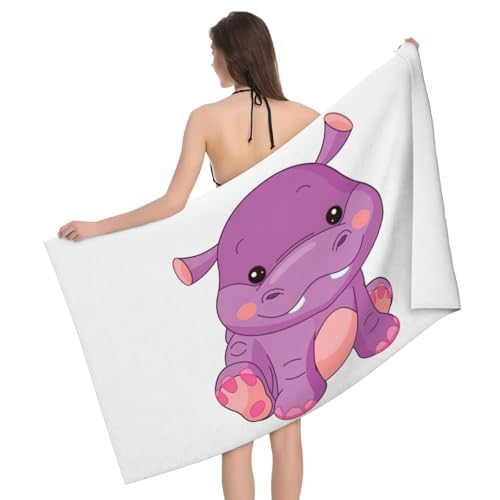 GXUNGT Mikrofaser-Badetücher mit Cartoon-Nilpferd-Aufdruck, Badezimmer- und Raumdekoration, Schwimmen, Reisen, Camping, Pool GXUNGT Mikrofaser-Badetücher mit Cartoon-Nilpferd-Aufdruck, Badezimmer- und Raumdekoration, Schwimmen, Reisen, Camping, Pool von GXUNGT