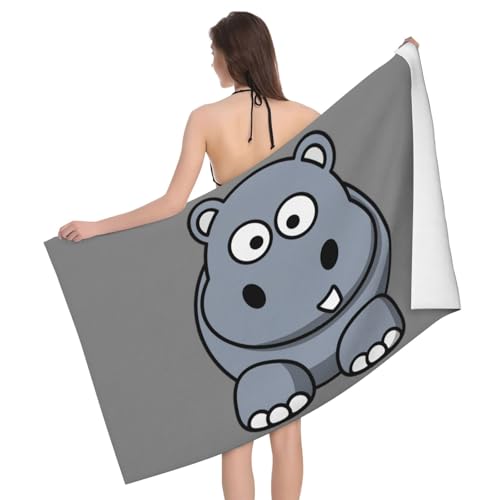 GXUNGT Mikrofaser-Badetücher mit Cartoon-Nilpferd-Druck, Badezimmer- und Raumdekoration, Schwimmen, Reisen, Camping, Pool-Handtücher GXUNGT Mikrofaser-Badetücher mit Cartoon-Nilpferd-Druck, Badezimmer- und Raumdekoration, Schwimmen, Reisen, Camping, Pool-Handtücher von GXUNGT