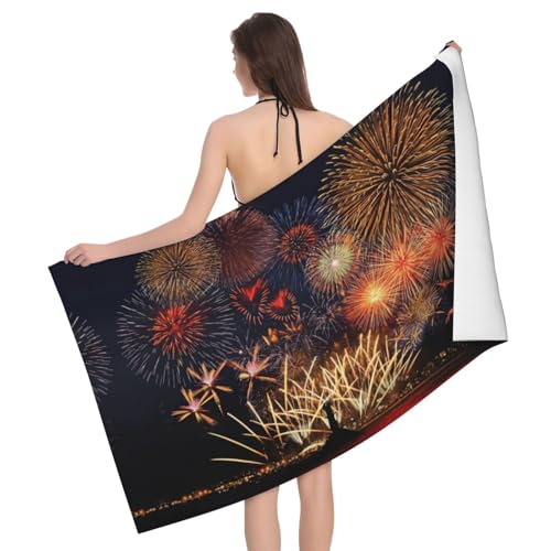 GXUNGT Mikrofaser-Badetücher mit Feuerwerk-Druck, Badezimmer- und Raumdekoration, Schwimmen, Reisen, Camping, Pool-Handtücher GXUNGT Mikrofaser-Badetücher mit Feuerwerk-Druck, Badezimmer- und Raumdekoration, Schwimmen, Reisen, Camping, Pool-Handtücher von GXUNGT