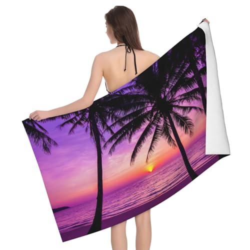 GXUNGT Mikrofaser-Badetücher mit Palmen-Silhouette bei Sonnenuntergang, Badezimmer- und Raumdekoration, Schwimmen, Reisen, Camping, Pool-Handtücher GXUNGT Mikrofaser-Badetücher mit Palmen-Silhouette bei Sonnenuntergang, Badezimmer- und Raumdekoration, Schwimmen, Reisen, Camping, Pool-Handtücher von GXUNGT