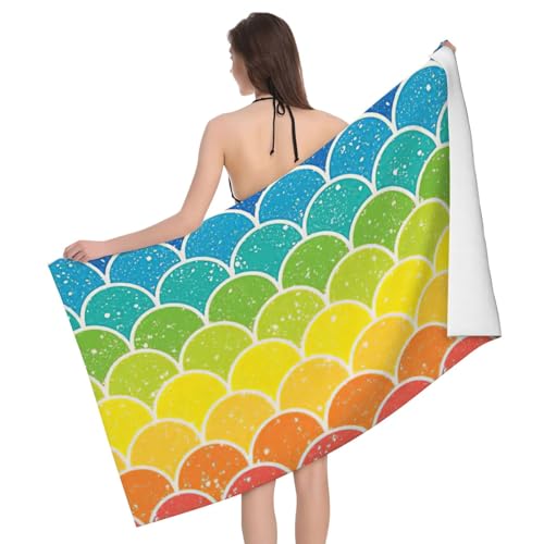 GXUNGT Mikrofaser-Badetücher mit Regenbogenfischschuppen-Druck, Badezimmer- und Raumdekoration, Schwimmen, Reisen, Camping, Pool-Handtücher GXUNGT Mikrofaser-Badetücher mit Regenbogenfischschuppen-Druck, Badezimmer- und Raumdekoration, Schwimmen, Reisen, Camping, Pool-Handtücher von GXUNGT