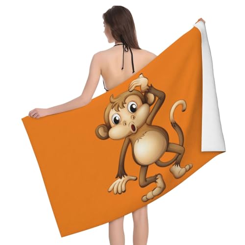 GXUNGT Mikrofaser-Badetücher mit niedlichem Affen-Aufdruck, Badezimmer- und Raumdekoration, Schwimmen, Reisen, Camping, Pool-Handtücher GXUNGT Mikrofaser-Badetücher mit niedlichem Affen-Aufdruck, Badezimmer- und Raumdekoration, Schwimmen, Reisen, Camping, Pool-Handtücher von GXUNGT