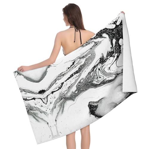 GXUNGT Mikrofaser-Handtücher, schwarz-weiß, Marmor-Druck, Badezimmer- und Raumdekoration, Schwimmen, Reisen, Camping, Pool GXUNGT Mikrofaser-Handtücher, schwarz-weiß, Marmor-Druck, Badezimmer- und Raumdekoration, Schwimmen, Reisen, Camping, Pool von GXUNGT