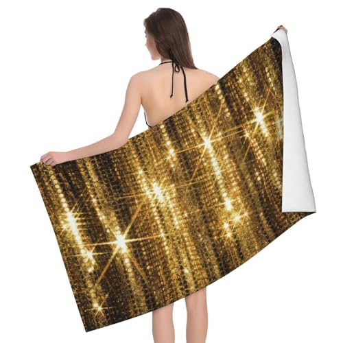 GXUNGT Mikrofaser-Handtücher mit goldfarbenem Pailletten-Aufdruck, Badezimmer- und Raumdekoration, Schwimmen, Reisen, Camping, Pool-Handtücher GXUNGT Mikrofaser-Handtücher mit goldfarbenem Pailletten-Aufdruck, Badezimmer- und Raumdekoration, Schwimmen, Reisen, Camping, Pool-Handtücher von GXUNGT