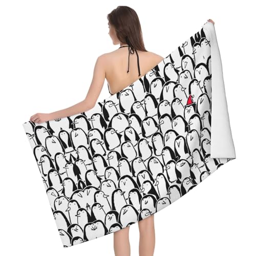 GXUNGT Stilvolle Mikrofaser-Badetücher mit Pinguin-Druck, Badezimmer- und Raumdekoration, Schwimmen, Reisen, Camping, Pool-Handtücher GXUNGT Stilvolle Mikrofaser-Badetücher mit Pinguin-Druck, Badezimmer- und Raumdekoration, Schwimmen, Reisen, Camping, Pool-Handtücher von GXUNGT