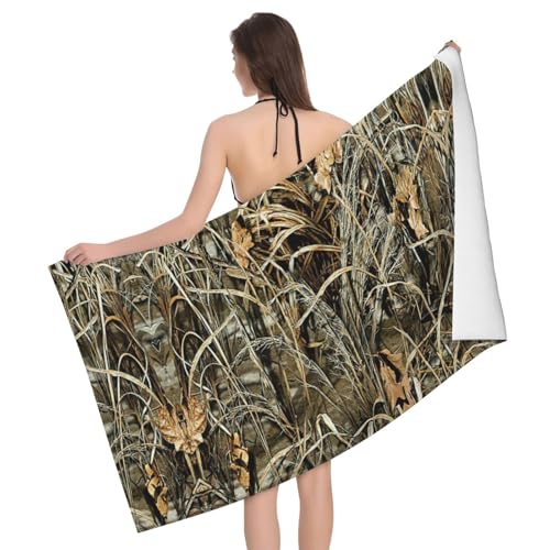 Mikrofaser-Badetücher, Camouflage-Muster in Gelb und Grün, für Badezimmer und Zimmer, Schwimmen, Reisen, Camping, Pool Mikrofaser-Badetücher, Camouflage-Muster in Gelb und Grün, für Badezimmer und Zimmer, Schwimmen, Reisen, Camping, Pool von GXUNGT