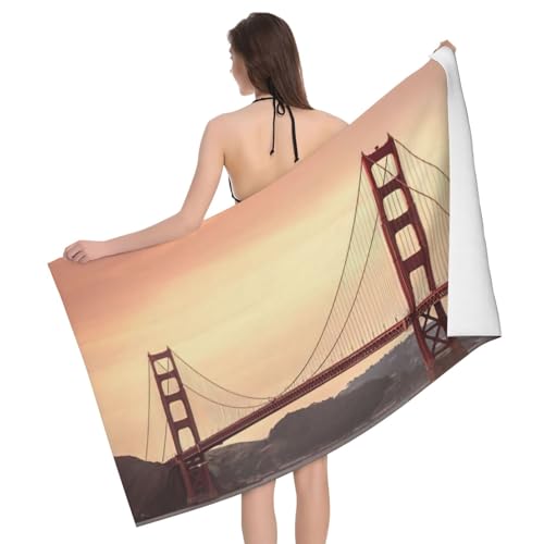 Mikrofaser-Badetücher, Motiv: Golden Gate Bridge, Badezimmer- und Raumdekoration, Schwimmen, Reisen, Camping, Pool von GXUNGT