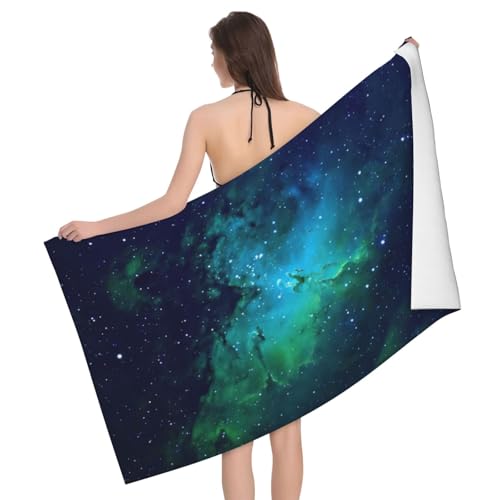 Mikrofaser-Handtücher, Motiv: Galaxie, grünes Muster, Badezimmer- und Raumdekoration, Schwimmen, Reisen, Camping, Pool Mikrofaser-Handtücher, Motiv: Galaxie, grünes Muster, Badezimmer- und Raumdekoration, Schwimmen, Reisen, Camping, Pool von GXUNGT