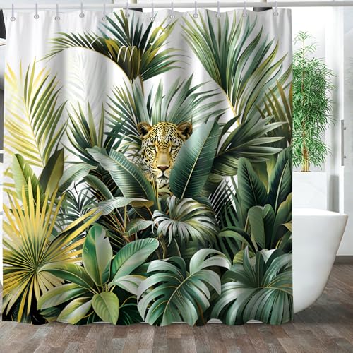 GXUNNAA Duschvorhang Grün Blätter Pflanze Duschvorhänge - Wasserdichter Waschbar Polyester Stoff Bad Vorhang mit Ösen und 12 Haken für Badezimmer/Dusche,180 x 200 cm GXUNNAA Duschvorhang Grün Blätter Pflanze Duschvorhänge - Wasserdichter Waschbar Polyester Stoff Bad Vorhang mit Ösen und 12 Haken für Badezimmer/Dusche,180 x 200 cm von GXUNNAA