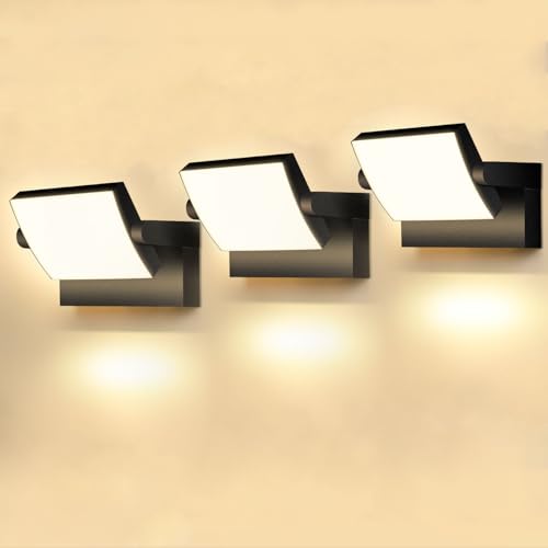 GXXG 3 Stück 40W LED Wandleuchten Aussen/Innen, Wasserdicht IP65 Außenwandleuchten Modern Wandleuchte mit Schwenkbar LED Panel Wandlampe Außen für Garten Eingang, 4000 Lumen, Schwarz, Warmweiß 3000K GXXG 3 Stück 40W LED Wandleuchten Aussen/Innen, Wasserdicht IP65 Außenwandleuchten Modern Wandleuchte mit Schwenkbar LED Panel Wandlampe Außen für Garten Eingang, 4000 Lumen, Schwarz, Warmweiß 3000K von GXXG