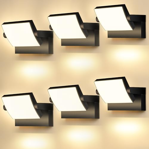 GXXG 6 Stück 40W LED Wandleuchten Aussen/Innen, Wasserdicht IP65 Außenwandleuchten Modern Wandleuchte mit Schwenkbar LED Panel Wandlampe Außen für Garten Eingang, 4000 Lumen, Schwarz, Warmweiß 3000K GXXG 6 Stück 40W LED Wandleuchten Aussen/Innen, Wasserdicht IP65 Außenwandleuchten Modern Wandleuchte mit Schwenkbar LED Panel Wandlampe Außen für Garten Eingang, 4000 Lumen, Schwarz, Warmweiß 3000K von GXXG