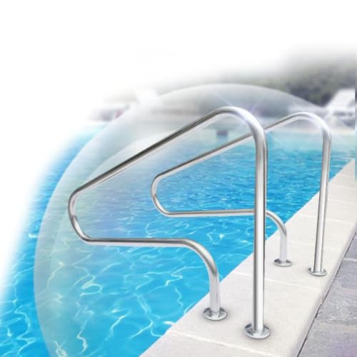 GXXINGIN 2er-Set Pool-Handläufe Pool-Handläufe Treppengeländer - Komplettset, Pool-Handläufe aus Edelstahl für Schwimmbäder, Wasserparks (Größe: 2 Stück - 1,2 mm) von GXXINGIN