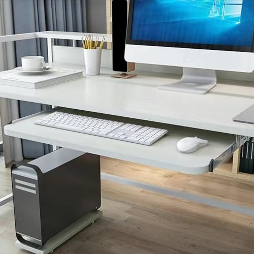 GXXINGIN Ausziehbare Tastaturablage unter dem Schreibtisch mit abgerundeten Ecken, ergonomischer Computertastaturhalter für den Büroschreibtisch (weiß, 54 cm) von GXXINGIN