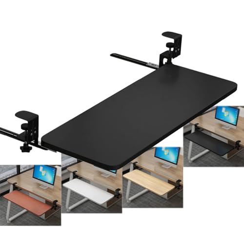 GXXINGIN Große Tastaturablage 52 65 75 cm, Ausziehplattform unter dem Schreibtisch mit C-Klemme, ergonomische EIN-/Auszieh-Tastaturschublade für Home Office und Schule, Stabiler Tastaturständer mit von GXXINGIN