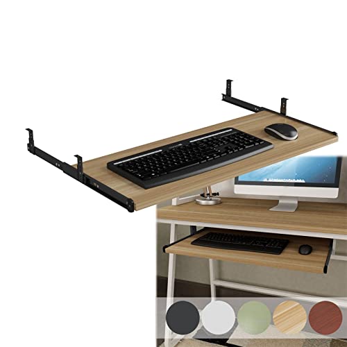 GXXINGIN Tastaturablage aus Holz, unter dem Schreibtisch, höhenverstellbare Ständerstütze mit Ablagefächern für Tastaturen und Mäuse, 5 Farboptionen, 54/60/70 x 27 cm von GXXINGIN